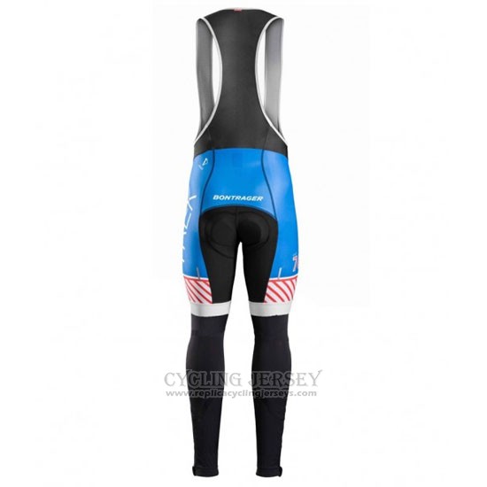 2016 Cycling Jersey Trek Bontrager Blue and White Long Sleeve and Bib Tight